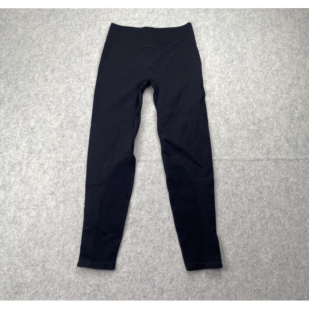 Fabletics Leggings Womens Large (25x26) Black Ankle High Rise Textured Knit Yoga